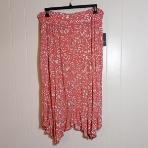 I.N. Studio Rayon Asymmetrical Hem Midi Skirt 2X NEW